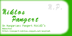 miklos pangert business card